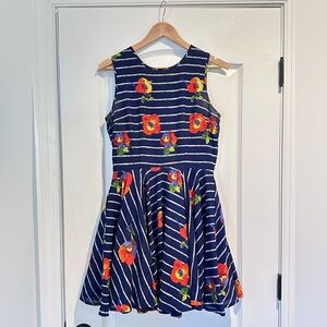 Maison Jules Navy Floral Dress